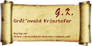 Grünvald Krisztofer névjegykártya