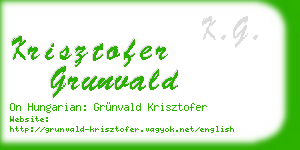 krisztofer grunvald business card